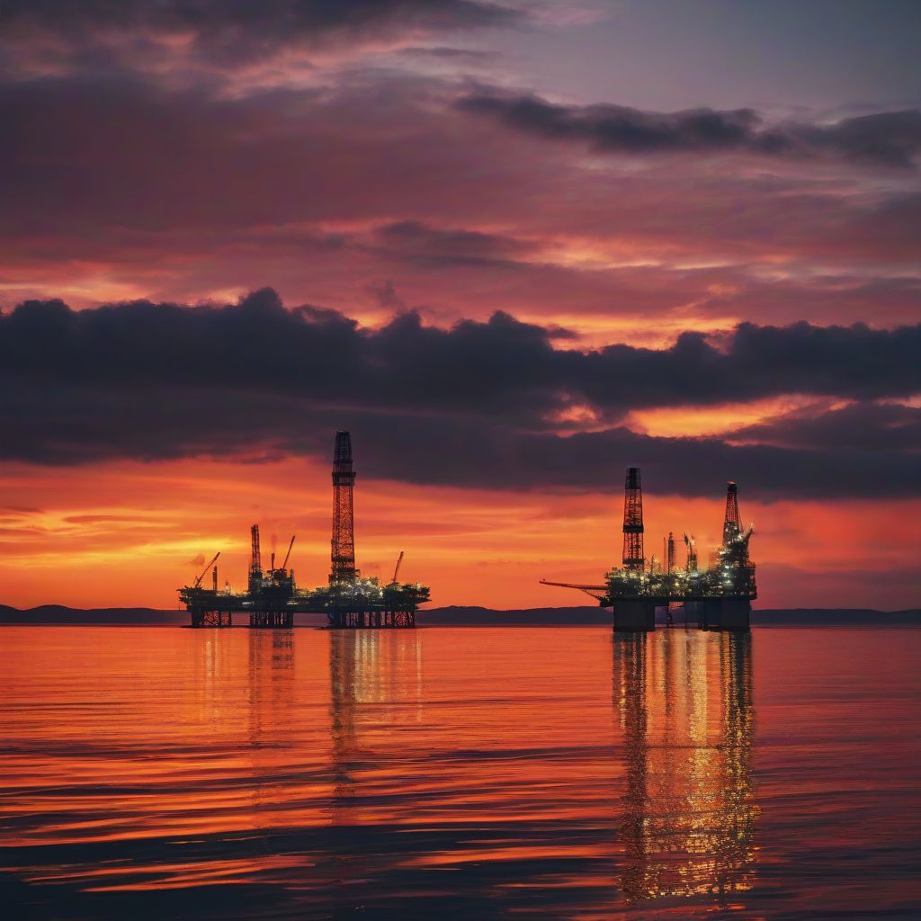 Oil Rig at Sunset